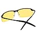 Tirain Men Polarized Anti Glare Day and Night Vision Driving Glasses Yellow Lens with Case (Black Frame)