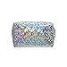 Holographic Cosmetic bag,Easeu Women's Iridescent Glitter Laser Hologram Make Up Bag Rainbow Shiny Prism Organizer Toiletry bag-Silver
