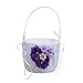 Romantic Wedding Party Bowknot Faux Pearl Flower Girl Basket with Heart Shape Decor - Purple