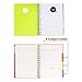 Heeton Spiral Notebook, 4 Subject Notebook, A5 Spiral Bound Notebooks, PP Hardcover, Each 240 Pages - 2 Pack (Pink + Green)