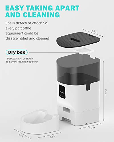 PUPSAND Automatic Cat Feeder 7L Bluetooth Dog Food Dispenser, Timed Pet Feeder Automatic Programmable Portion Control 1… - Image 7