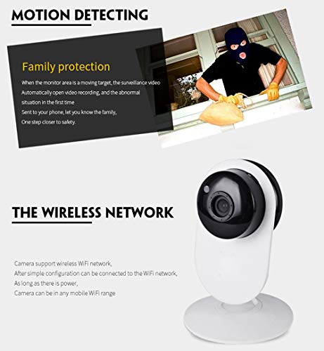 Home Security Camera System with Motion Detection,1280x720p Wireless Wifi Smart Camera Motion Detection Built-in Microphone for Home,Office,Shop,Surveillance Video Recorders,Hidden Cameras (White) - Thumbnail 3