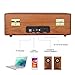 Musitrend Record Player Vinyl Turntable with Speakers, 3 Speed Suitcase Record Player Support Vinyl-to-MP3 Recording, Headphone Jack, Aux Input/RCA line Out (Wood)