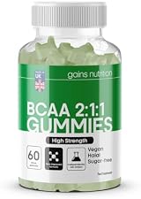 Gains Nutrition GN BCAA Gummies 60 ct 1000mg 2:1:1 Vegan Apple view 2