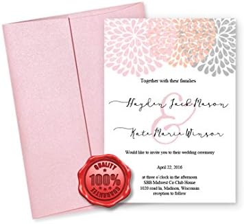 Metallic Wedding Envelopes, Special Invitation, Birthday Envelopes, Craft Envelopes, A7(5-1/4x7-1/4) (50 qty) (Metallic Light Pink)
