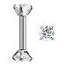 Zysta Small Rhinestone Clear Cubic Zirconia Barbell Earring Studs Mini Cute Tragus Helix Cartilage Ear Lobe Nose Piercing Straight Bar 16G Screw on Stainless Steel