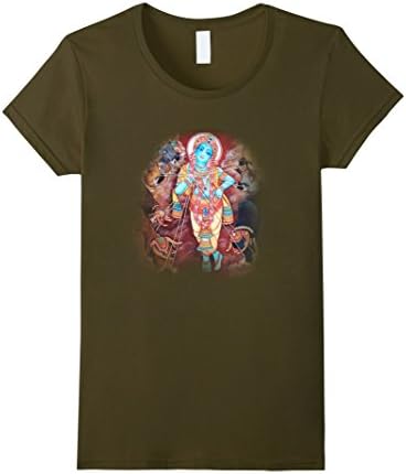 Womens Lord Krishna T-shirt Small Olive