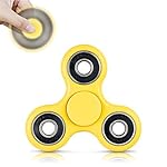 FridayFun Tri-Spinner Fidget Yellow EDC ADHD Focus Toy With Longer rotation and Smaller Friction, Great for Deep Thought & Anxiety Relief