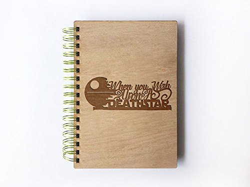 Wedding Guest book (wood) - notebook - When you Wish Upon a Deathstar