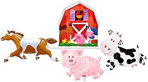 Amazon Com Farm Animals Balloons Bouquet Decorations Supplies