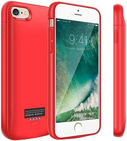 Battery Case for iPhone 6/6s, 4000mAh Portable Charger Case, Rechargeable Extended Battery Charging Case for iPhone 6/6s(4.7 inch)-Red