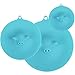 ME.FAN Silicone Cooking Pig Food Storage Suction Lids - Silicone Bowl Covers 3 Set Blue