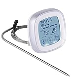 Benewell Touchscreen Digital Food Thermometer Instant Read Meat Thermometer with Timer Alert and Long Food Grade Probe for Kitchen Cooking BBQ Grill Smoker