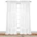 RYB HOME Bedroom Window Curtains - Home Decoration Rod Pocket Durable Home Decoration Privacy Protected Drapes for Patio/Back Door/Sliding Glass Door, 60 x 95 inches Long, White, 4 Panels