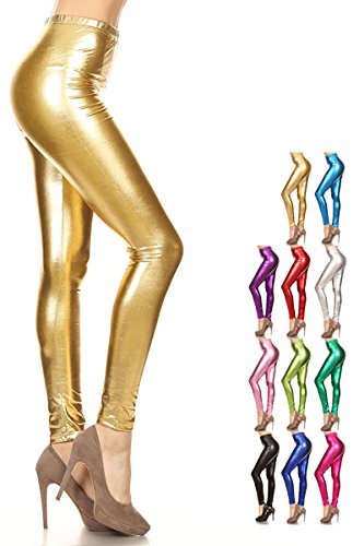 Leggings depot liquid wet look shiny metallic high wais…