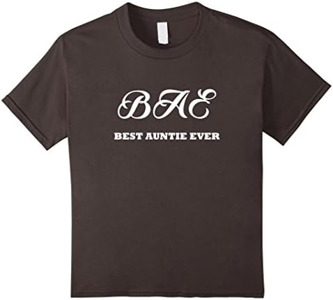 Kids BAE Best Auntie Ever T-Shirt Gift Cute from Niece/Nephew 12 Asphalt