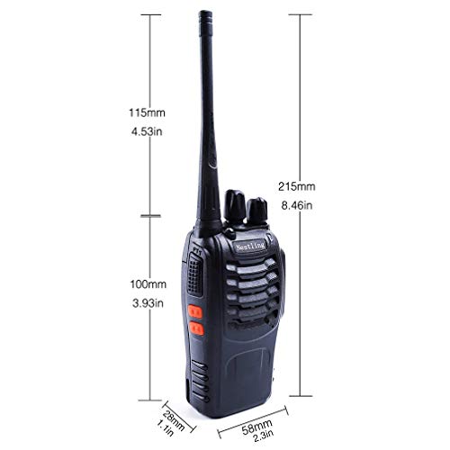 Nestling 888s Rechargeable Walkie Talkies, Signal Band UHF400-470 MHz 16 Channels Two Way Radios with Earpieces, Built in Led Torch for Camping Hiking Travelling ( Pack of 10)