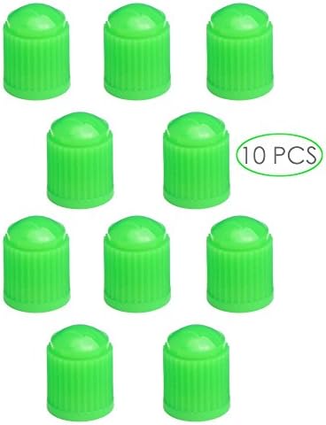 10 PCS Tire Valve Stem Cap-TPMS Safe Anti-Rust f/ Schrader Valve 8V1-Cruiser Bike Motorcycle Car Electric Car SUV ATV/UTV RV Minivan Truck Golf Cart BMX Moped Trailer Mower Stroller (Green)