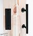 Barn Door Handle with Flush Pull - 12in Handle, 8 5/8in Flush Pull - Heavy Duty, Durable Powder Coated Black Finish, Includes Installation Bolts - Adds Antique, Rustic Look to Fences, Closets, Garage