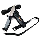Promate Sharp Tip Titanium Dive Knife - KF593, Gray/Black, Sharp Tip