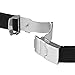 Beauty7 Black 24mm Soft Textured Rubber Strap Watch Band Replacement Stainless Steel Deployment Buckle