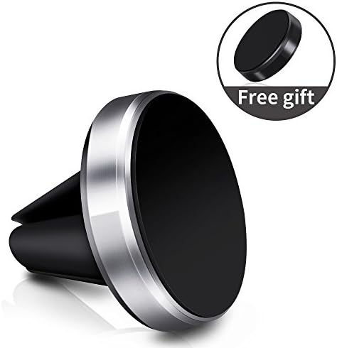 Magnetic Phone Car Mount for iPhone X 8 7 Plus 6S 6 5s 5 SE, Galaxy S8 S7 S6 Edge, Note 8 5 4 2 (silver)