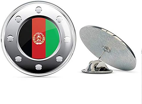 TG Graphics Afghanistan Flag Art Round Metal Lapel Pins Cute Cool Hat Shirt Pin Tie Tack Pinback