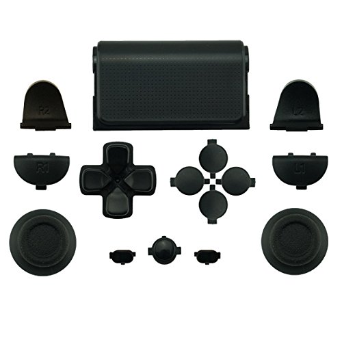 WPS Touch Pad Thumbsticks Dpad Home Full Buttons Set Replacement parts for PS4 Playstation 4 Dualshock 4 controller shell ( For GEN 1 Controllers) (black)