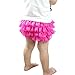 Wennikids Lace Ruffle Diaper Cover Bloomer and Headband SET for Baby Girls Large Black