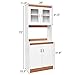 Giantex Microwave Cabinet Counter Kitchen Pantry Cupboard Storage Cabinet Shelves White (72