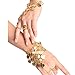 Sealike Beautiful Belly Dance Gold Triangle Bracelet Gypsy Jewelry Coin Bracelet Hand Decoration Wrist Bangle Ring with a Stylus (Gold)