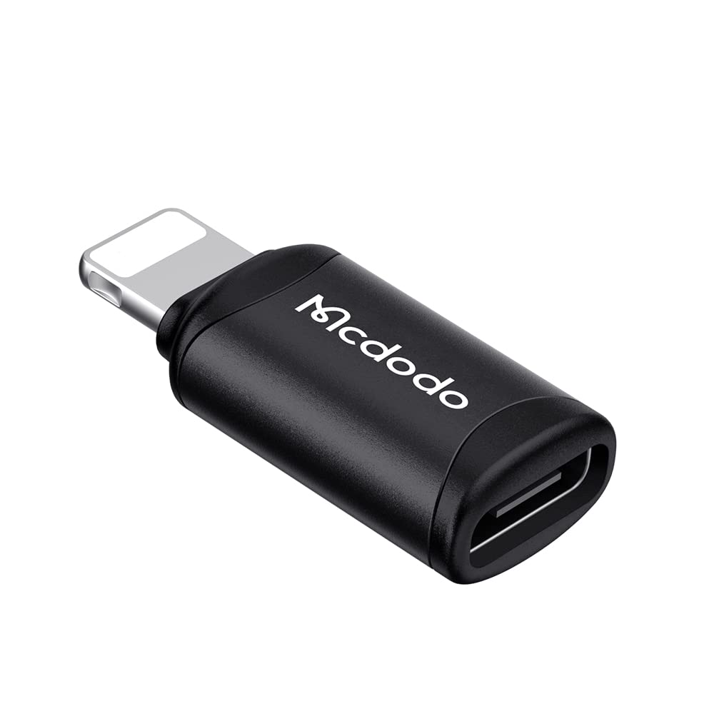 Mcdodo USB-C to ライトニング 変換アダプタ 3A急速充電 高速データ転送(ノートPC間のみ対応) USB-C i-Phone 変換コネクタ アルミ合金外装 タイプCからiOS変換コネクタ iOS USB Cアダプタ i-Phone 14 Pro/13/12・i-Pad・Air-Podsなどi-OS機器対応 ブラック の商品画像