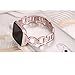 bayite Metal Bands Compatible with Fitbit Versa Watch, Figure Eight O-Link with Rhinestones, Rose Gold 5.5
