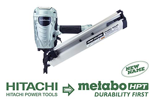 Metabo HPT CA Tools NR90ADS1 Pneumatic Framing Nailer, 2" Up to 3-1/2" Paper Collated Nails .113 - .148, Tool-Less Depth Adjustment, 30 Degree Magazine, Selective Actuation Switch