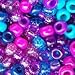 Dark Berry Blue & Purple Mix Pony Beads, Made in USA, 6 x 9mm, Plastic Craft Beads for Banners, Concert Festival Bracelets, Necklaces, Key Chains & Jewelry, Arts & Crafts, Bulk 1000 Beads