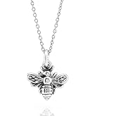 Sterling Silver Tiny Bee Charm Necklace 18"