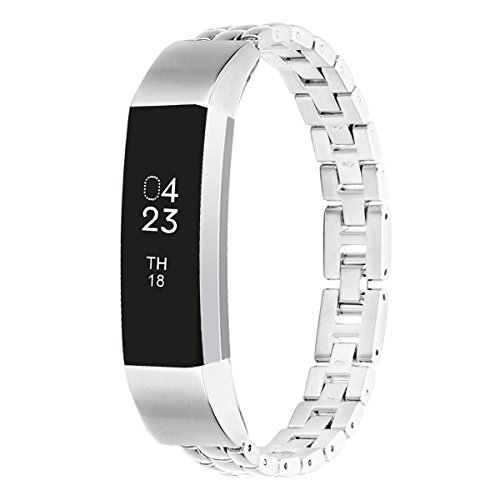 Fitbit Alta Wristband/Fitbit Alta Band/Fitbit Alta Bracelet/Fitbit Alta Replacement Band/Fitbit Alta Accessory, VOMA Design Stainless Steel H(silver)