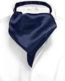 Biagio ASCOT Solid NAVY BLUE Color Cravat Men's Neck Tie