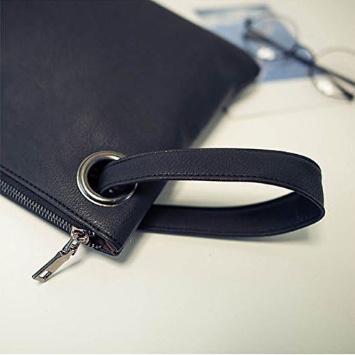 Fioeyr Oversized Clutch Bag Purse, Womens Large PU leather Evening Wristlet Envelop Handbag, Black, 34 x 1 x 24 cm - Image 5