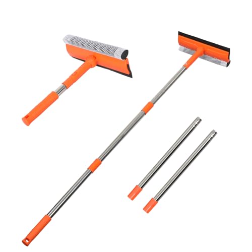 Professional Window Squeegee,2 in 1 Squeegee Window Cleaner with Long Stainless Steel