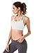 QUEENIEKE Women's Light Support Double-T Back Wirefree Pad Yoga Sports Bra Size XL Color Angle White