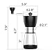 Manual Coffee Mill Grinder with Ceramic Burrs, Two Clear Glass Jars 5.5 oz each, Stainless Steel Handle,Suitable for Camping and Home Use [Newly Upgraded]