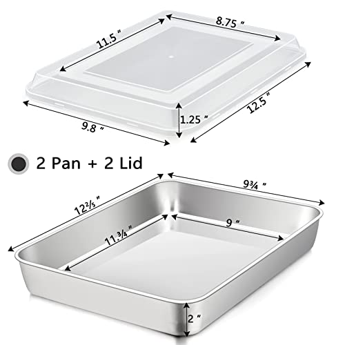 TeamFar Lasagna Pan, 12⅖’’ x 9¾’’ x 2’’ Stainless Steel Rectangular