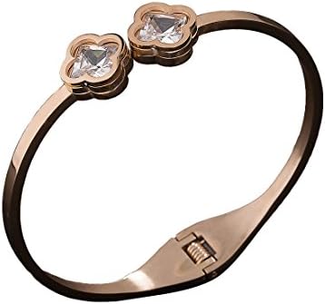 ZONMFEI Classic High Polished Stainless Steel Wedding Party Rhinestones Crystal Bangle Bracelet