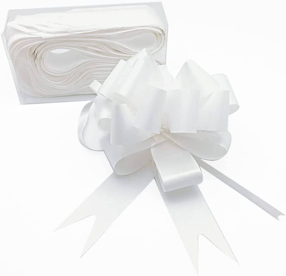 FQTANJU 10 Pieces 30 mm Width, Pull Bow, Large, White