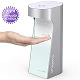 GLAMFIELDS Soap Dispenser Upgraded 13.5oz/400ml Touchless Automatic Soap Dispenser Hands-Free Liquid Dish Soap Dispenser, IPX4 Waterproof for Kitchen Bathroom (Silver)