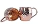 D&F Kitchen Pro Moscow Mule Mugs With Two Straws - Each Cup 1/2 Pound In Weight - 100% Solid Copper - Hammered Finish - Set of 2 - 16oz