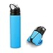 ARCHEER Collapsible Water Bottle Foldable Silicone Bottle FDA-approved Sports Canteen Roll Up Cup for Outdoors, Hiking, Camping, Biking and Traveling - 20 oz(Blue)