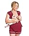 Kindred Bravely The Amelia Ultra Soft Maternity & Nursing Pajamas - Shorts Set (Cabernet, Medium)