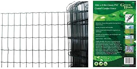 3XBlade BB-CW131 10 x 0.9m PVC Coated Garden Fence - Green